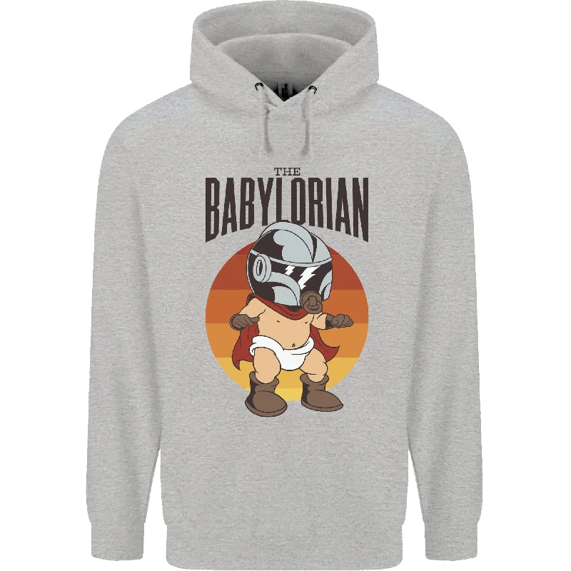 Babylorian Funny Baby Toddler Infant Parody Mens 80% Cotton Hoodie Hoodie with Monochrome Minimalist Simple