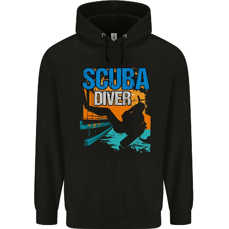 Backroll Entry from a Boat Scuba Diver Diving Mens 80% Cotton Hoodie Graphic Hoodie Design Print