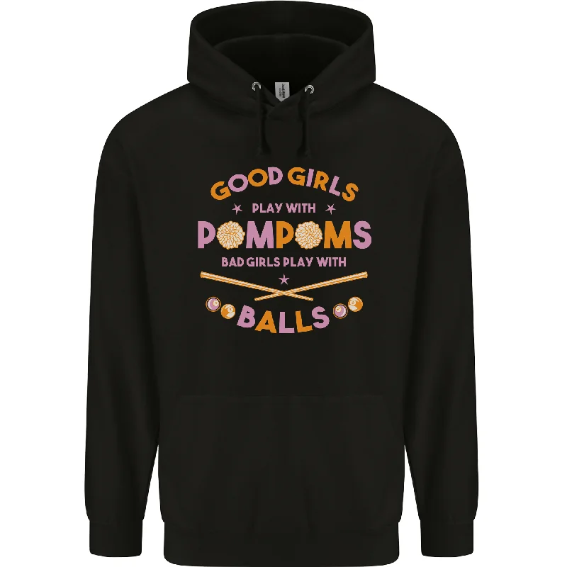 Bad Girls Play With Pool Balls 9-Ball Mens 80% Cotton Hoodie Hoodie with Hem Applique Textured Unique