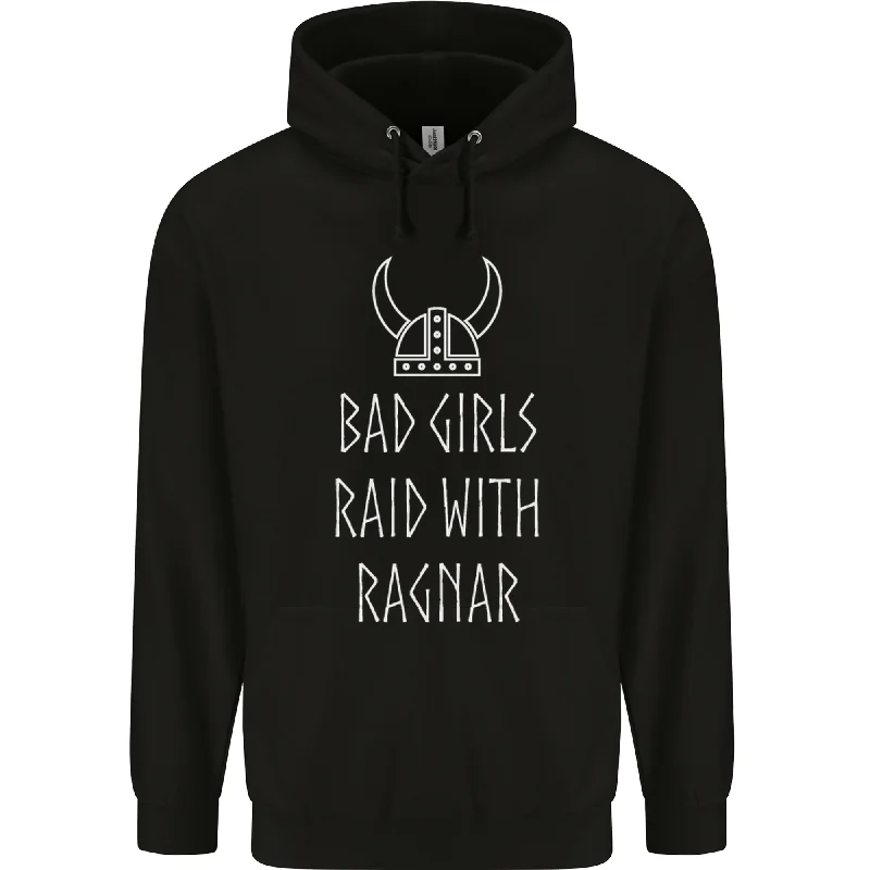 Bad Girls Raid With Ragnar Vikings Valhalla Mens 80% Cotton Hoodie Hoodie with Button Classic Timeless