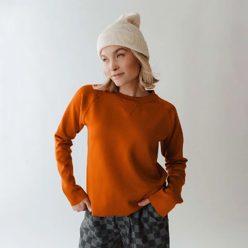 Burnt Orange Neo Sweatshirt Hooded Sweatshirt Casual Wear Street Style