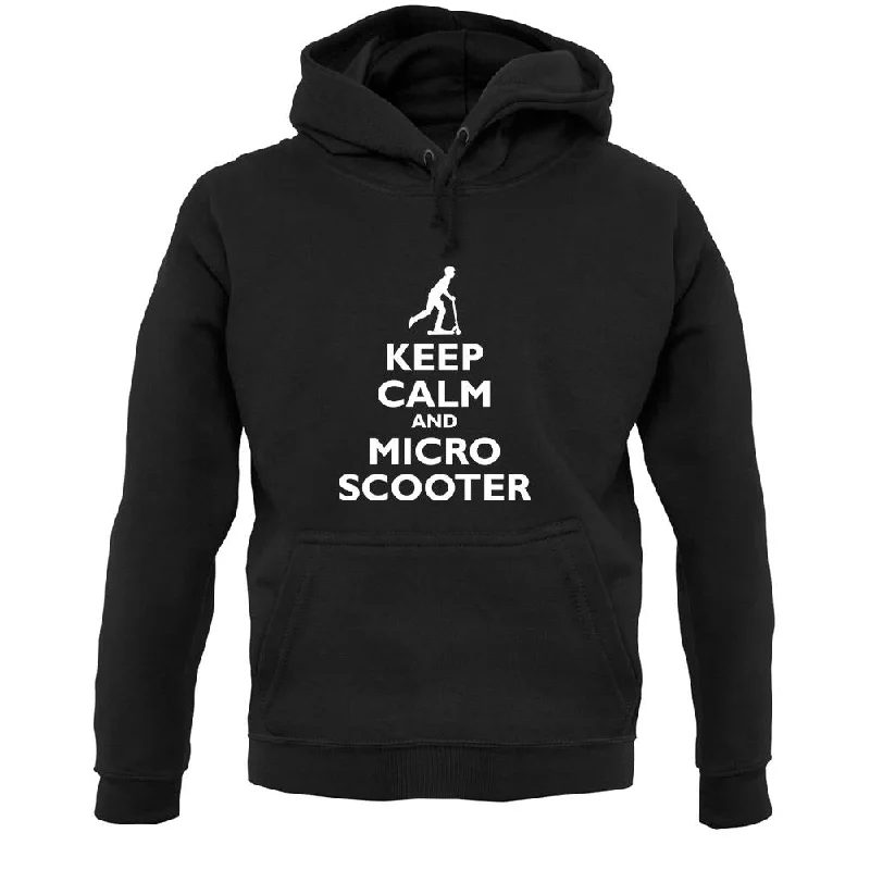 Keep Calm And Micro Scooter Unisex Hoodie Hoodie with Metallic Shiny Futuristic