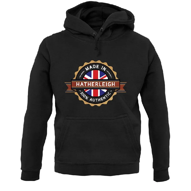 Made In Hatherleigh 100% Authentic Unisex Hoodie Hoodie with Hem Applique Textured Unique