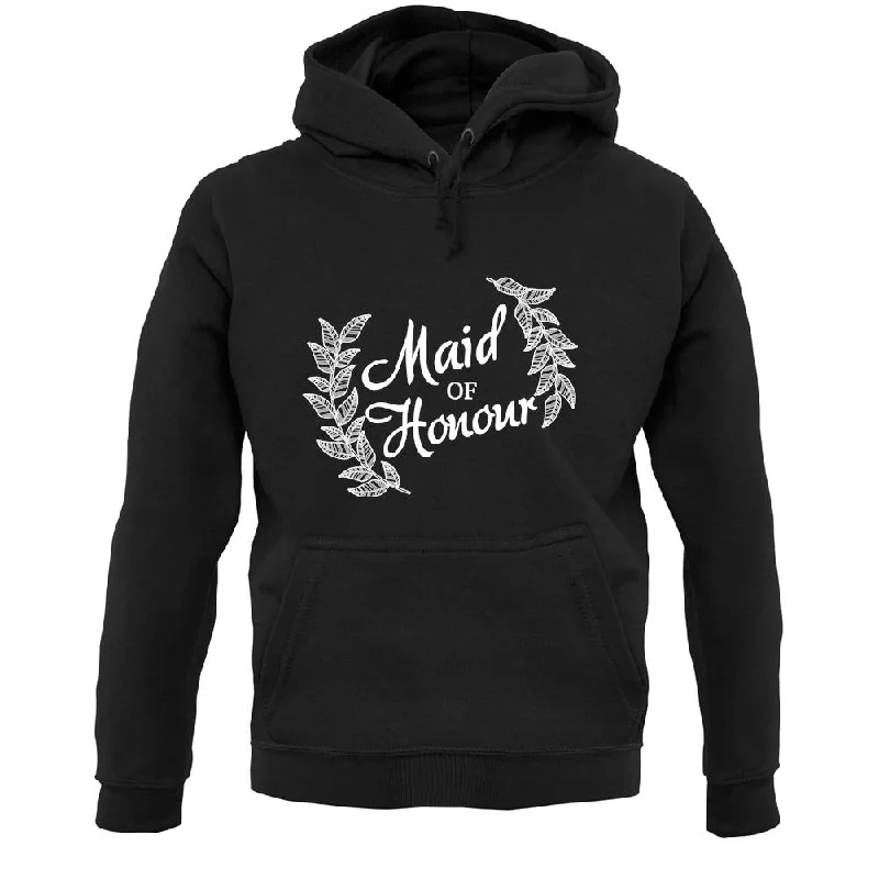 Maid Of Honor Unisex Hoodie Hoodie with Hem Applique Textured Unique