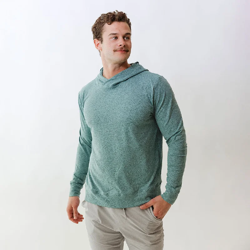 Men's Travel Hoodie, Aqua Hoodie with Elastic Waist Stretchable Comfortable