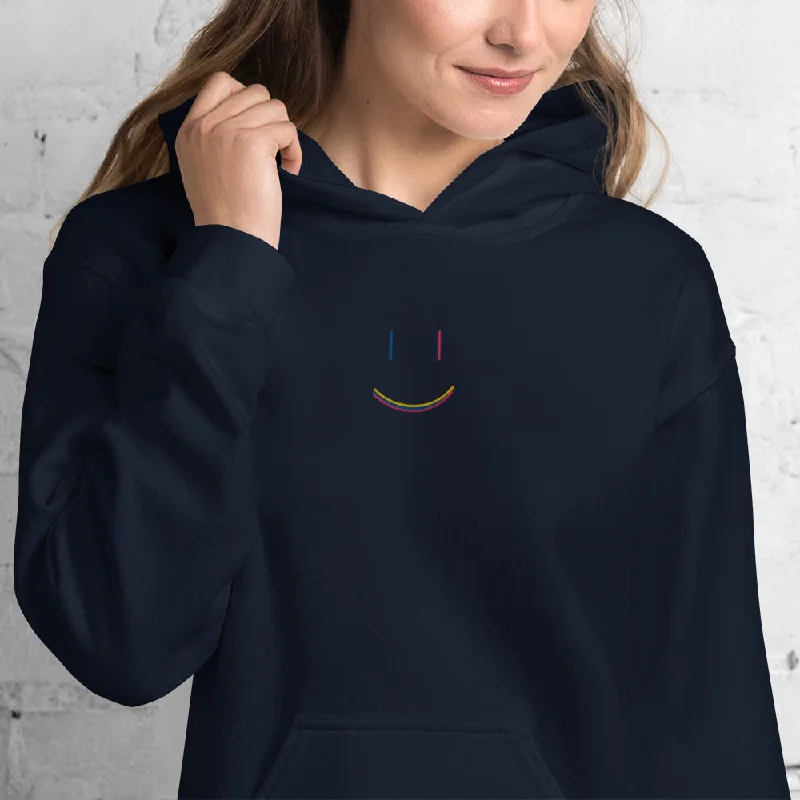 Smile | Unisex Hoodie Hoodie with Hem Patch Decorative Personalized