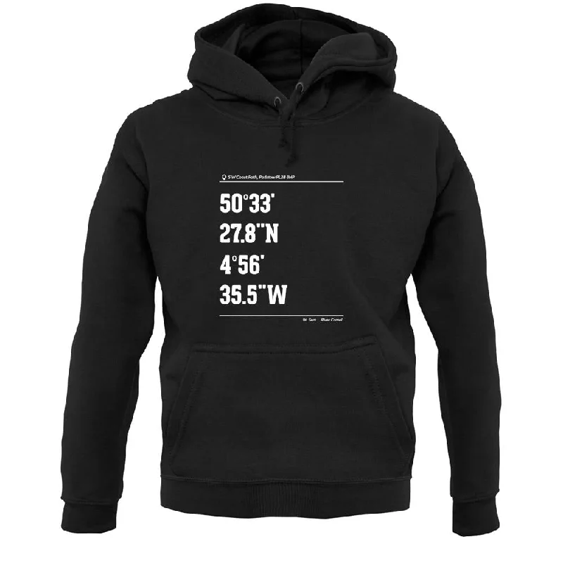 Surfing Coordinates Padstow Unisex Hoodie Hoodie with Mesh Breathable Sporty