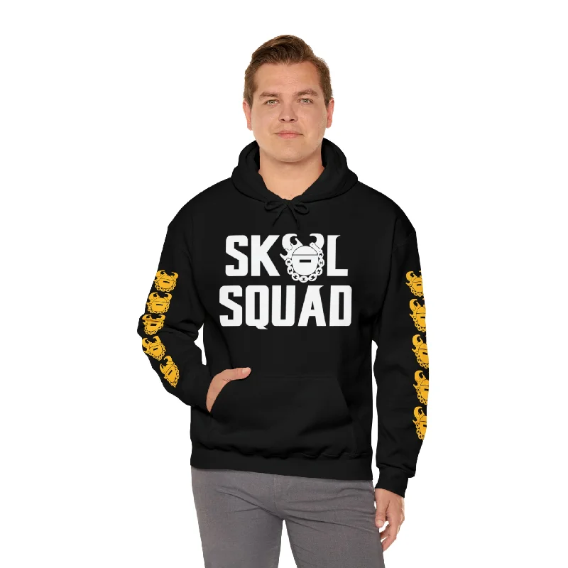 Unisex Heavy Blend™ Hooded Sweatshirt - SQUAD + Game Day Helmet (Sleeves) Hoodie with Contrast Stitching Detailed Premium