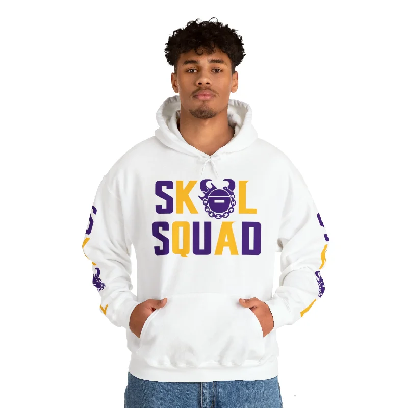 Unisex Heavy Blend™ Hooded Sweatshirt - SQUAD + Original (Sleeves) Hoodie with Hem Fringe Bohemian Relaxed