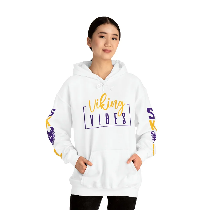 Unisex Heavy Blend™ Hooded Sweatshirt - Vibes + Original (Sleeves) Zip Hoodie Drawstring Kangaroo Pocket