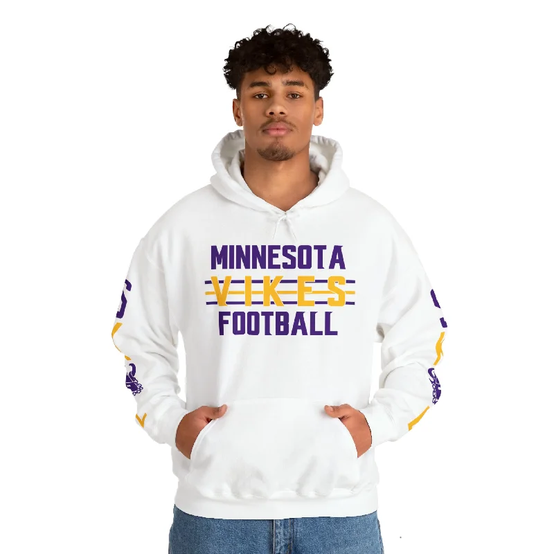 Unisex Heavy Blend™ Hooded Sweatshirt - Vikes Football + Original (Sleeves) Hoodie with Rhinestones Sparkly Elegant