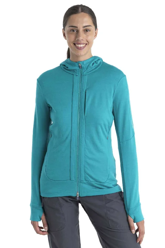 Womens Merino Quantum III Long Sleeve Zip Hoodie Hoodie with Crew Neck Simple Timeless