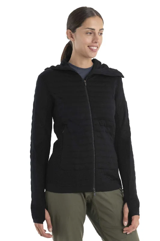 Womens ZoneKnit™ Merino Explore Long Sleeve Zip Hoodie Hoodie with Strings Custom Fit Adjustable