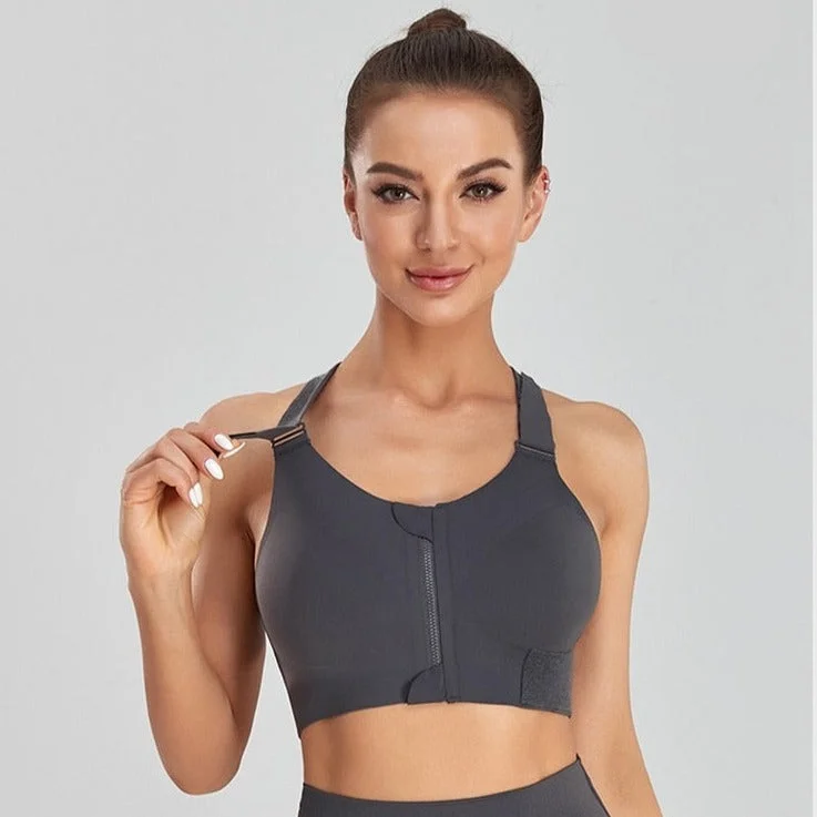 Athena Front Zipper Sports Bra Casual Bralette Set