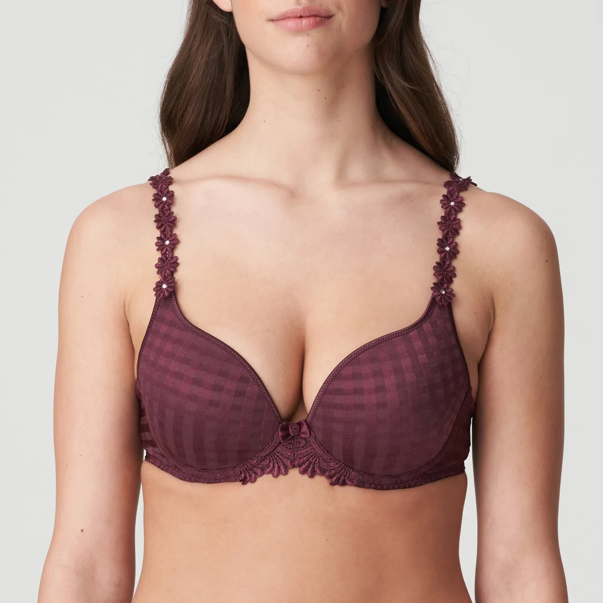 Avero Heartshape Bra In Wine - Marie Jo Elegant Satin Bralette