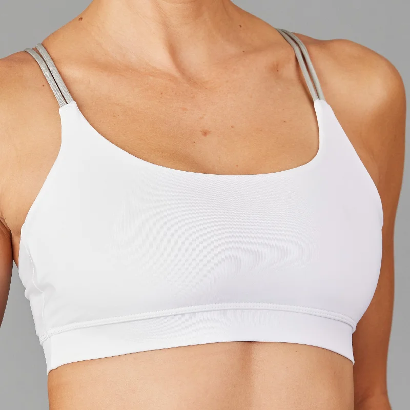 Bra Top (white/silver) Adjustable Fit Bra