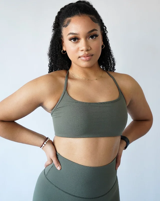 Core Sports Bra - Olive Seamless Bra Design