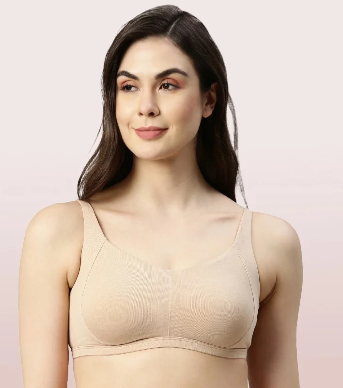 Enamor Intellifresh A058 Eco-antimicrobial Cotton Minimizer Bra for Women- Full Coverage, Padded and Wirefree - Pale Skin Soft Mesh Bra