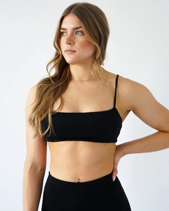 Define Bandeau Sports Bra - Black Supportive Sports Bra