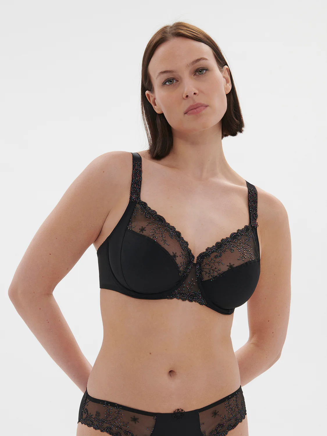 Delice Full Cup Support Bra In Noir Gem - Simone Perele Light Seamless Bra