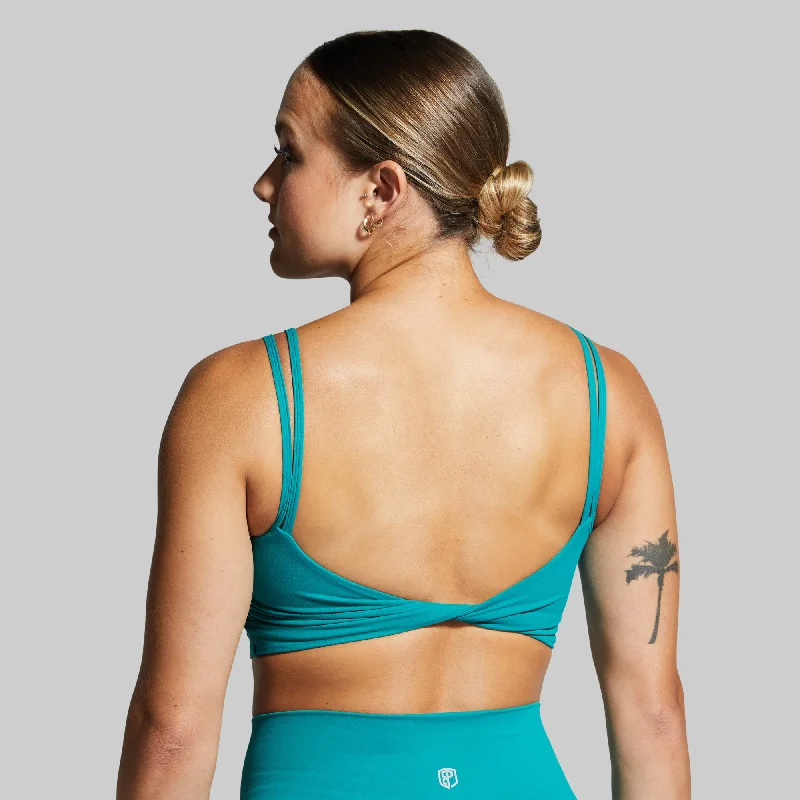 Don't Get It Twisted Sports Bra (Emerald) Soft Padded Bralette