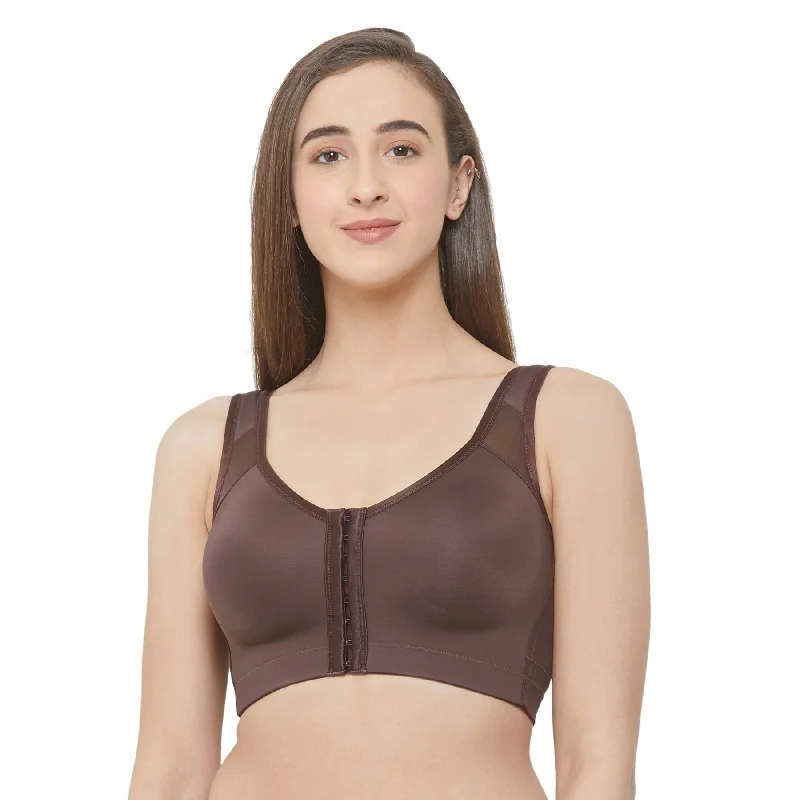 Front Closure Full Coverage Non Padded Non Wired Bra-CB-334 Comfortable Lounge Bra