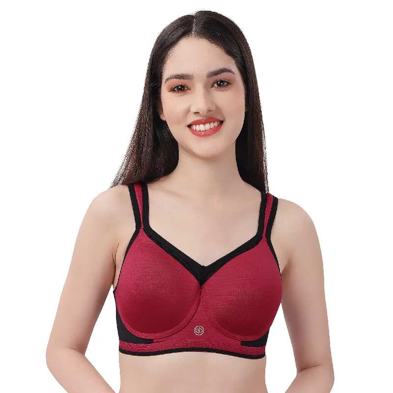 Full Coverage High Impact Padded Non Wired Sports Bra-CB-906 Smooth Push-Up Bra