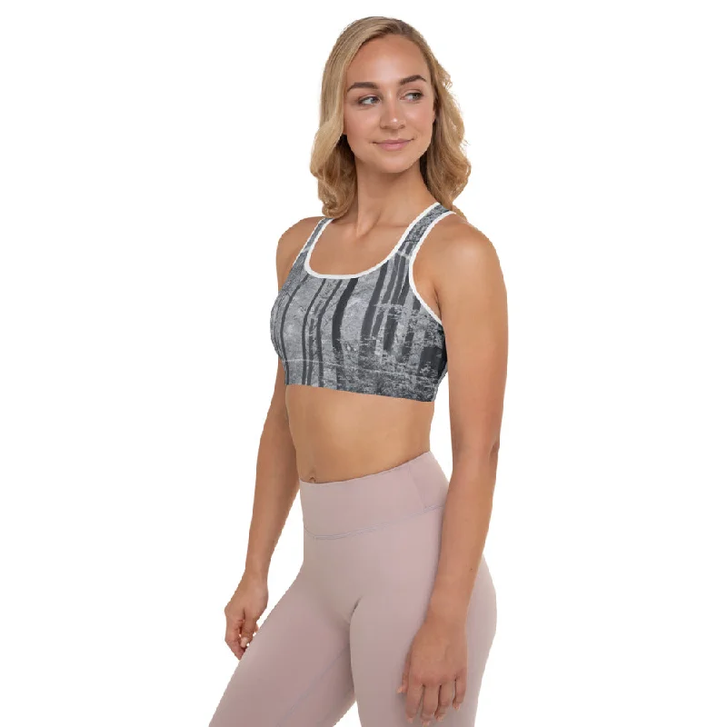 Into the Woods Grey Padded Sports Bra Breathable Wireless Bra