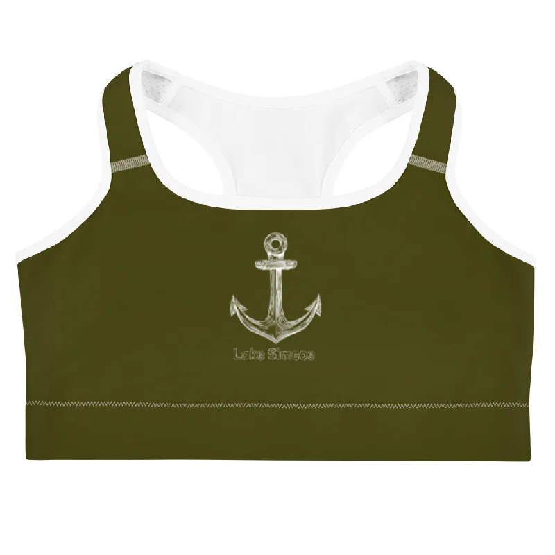 Lake Simcoe Sports bra in Army Green Stylish Strapless Bra