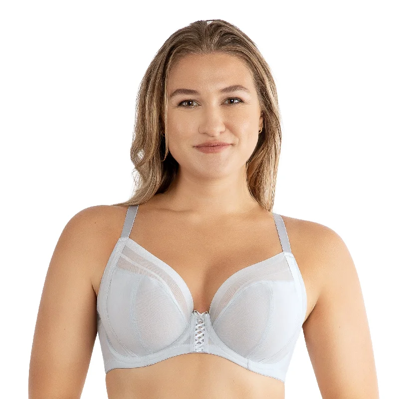 Shea Plunge Unlined Bra In Silver - Parfait Soft Stretch Bra