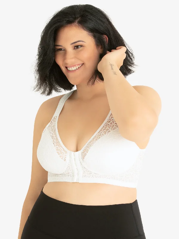 The Lora - Back Smoothing Lace Front-Closure Bra Stylish Lace Bralette