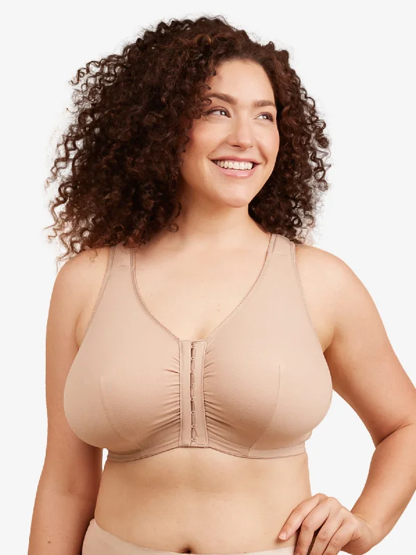 The Meryl - Cotton Front-Closure Comfort & Sleep Bra Feminine Lace Bra