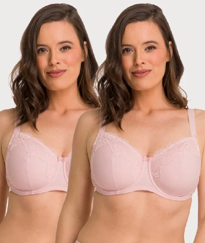 Ava & Audrey Jacqueline Full Cup Underwired Bra 2 Pack - Blush Active Wear Bra