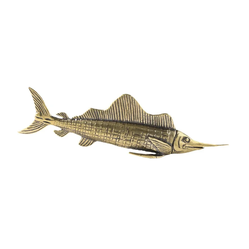 Brass Sailfish Sculpture 17.7cm Copper Sculpture for Living Room Bedroom Car Lightweight Cotton Bra Brass Sailfish Sculpture 17.7cm Copper Sculpture for Living Room Bedroom Car Lightweight Cotton Bra