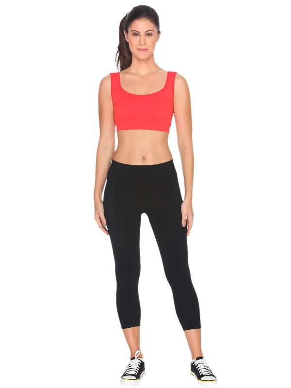 C9 Airwear Seamless Sports Bra for Women - Red Soft Cotton Bra