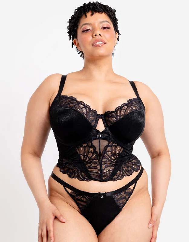 Curvy Kate Boost Bombshell Longline Padded Balcony Bra Black Sparkle Smooth Fit Bra