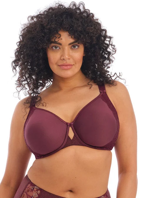 Elomi Charley Underwire Molded Spacer Bra, Aubergine Soft Padded Bralette
