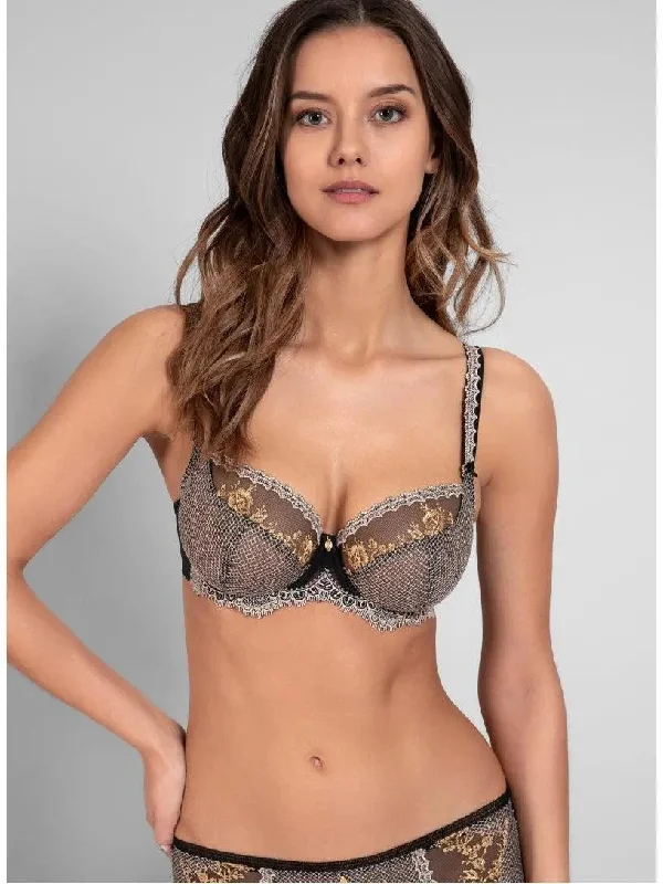 Black ELLA Low-necked Bra Seamless Fit Bra
