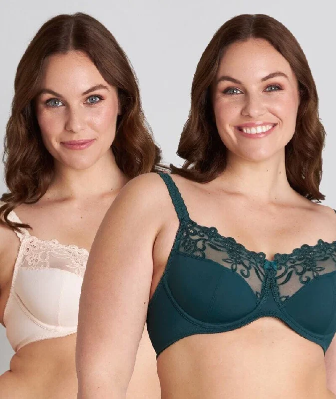 Fayreform Coral Underwire Bra - 2 Pack - Ponderosa Pine/Scallop Shell Comfortable Bralette Style Fayreform Coral Underwire Bra - 2 Pack - Ponderosa Pine/Scallop Shell Comfortable Bralette Style