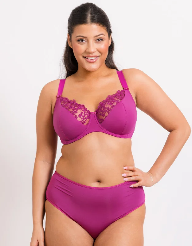 Flirtelle Swirl Balcony Bra Orchid High Support Sports Bra