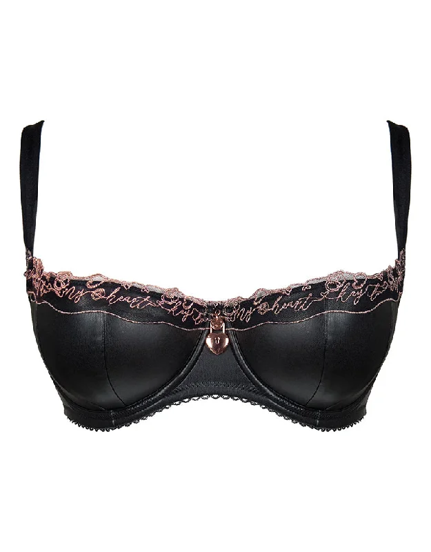 Scantilly Key to My Heart Padded Half Cup Bra Black Chic Lace Bra