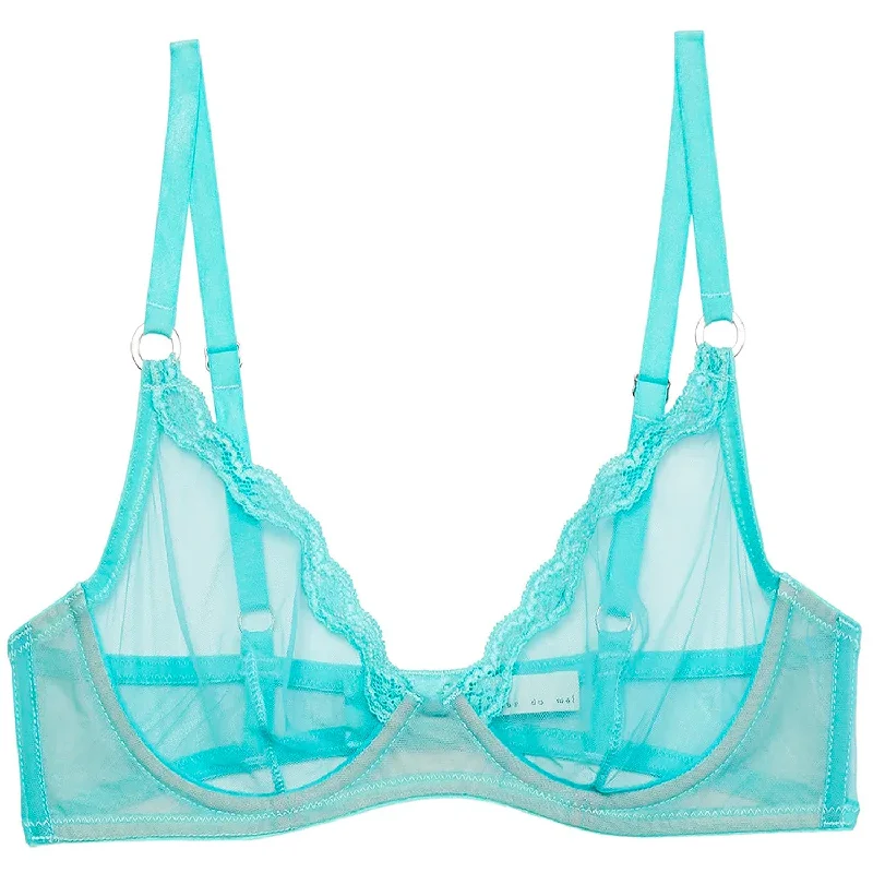 Sheer Tulle Demi Bra in Bright Jade Sleek Push-Up Bra
