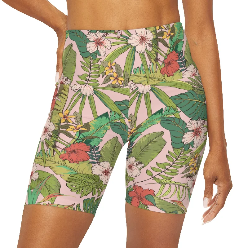 7" Swim Shorts UPF Women's Swim Shorts Long Boy Shorts - Vintage Tropical Floral Comfortable Tankini Set