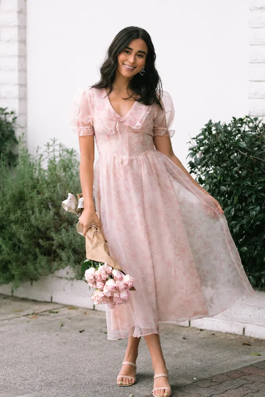 Blake Bib Floral Midi Dress Stylish Halter Neck Midi Dress