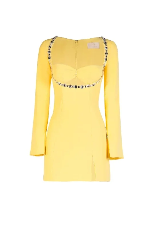 CELINE MINI EMBELLISHED CREPE MINI DRESS Classic Black Mini Dress