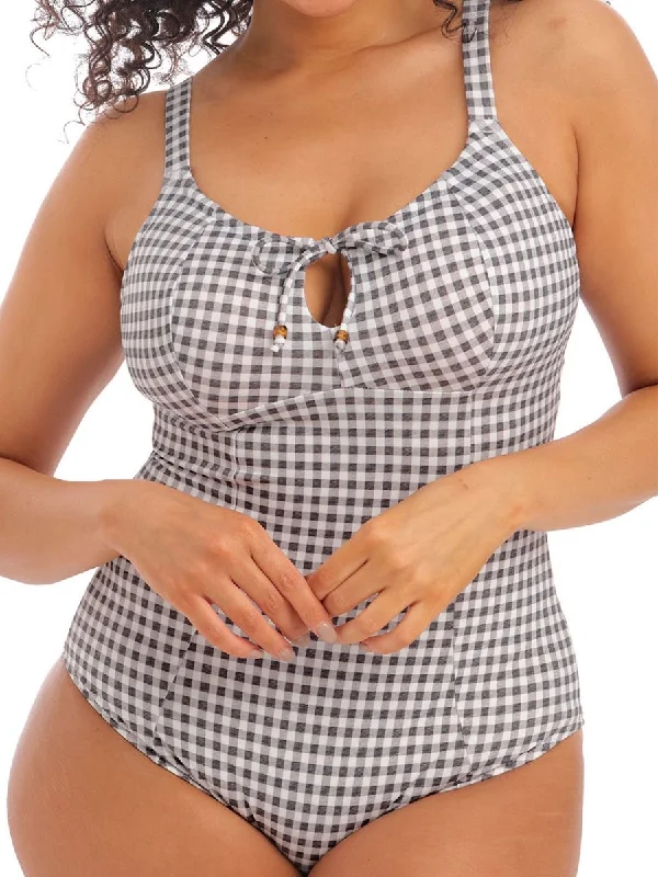 Checkmate Moulded Swimsuit - Grey Marl Lace-Detail Bikini Set