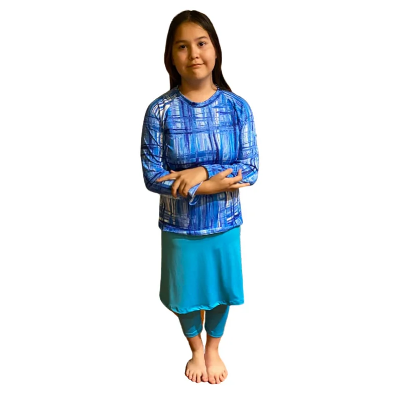 Girl Modest Swimwear with leggings Size S-XXL (Turquoise) Stylish Cover-Up Set