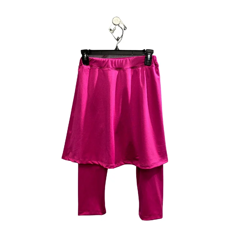 Girls Plus Size Swim Skirt, Skirted Leggings, Girls Modest Swimwear, Tzniut Swim, Islamic Swim, Pink Skirted Leggings, Plus Size Leggings Sporty Racerback Swimsuit