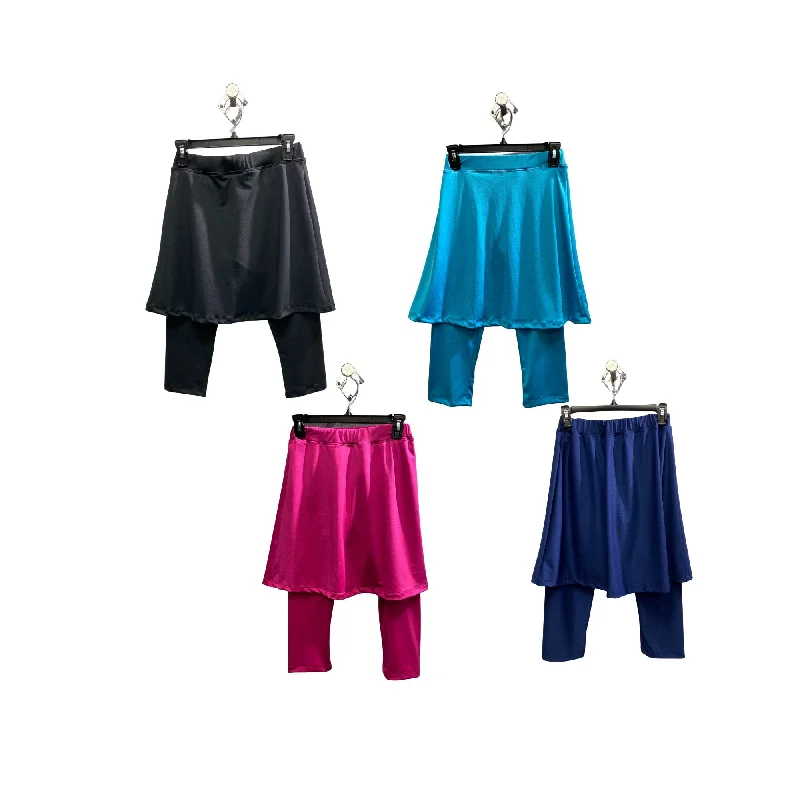 Girls Swim Leggings w Attached Skirt, Mini Flared Skirt with Leggings, Quick Drying Leggings, 2-in-1 skirt leggings, Swim Skirt, Swimwear Sporty Swimwear Bottoms