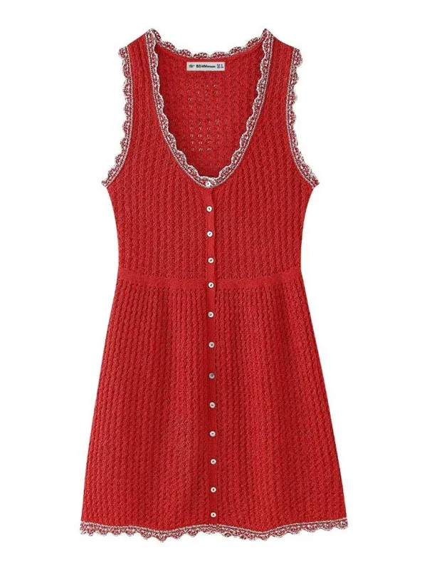 Blue Zone Planet | Jenna's Jacquard Mesh Round Neck Sleeveless Knitted Mini Dress Fashionable Mini Dress with Pockets Blue Zone Planet | Jenna's Jacquard Mesh Round Neck Sleeveless Knitted Mini Dress Fashionable Mini Dress with Pockets